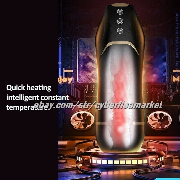 Male Masturbaters Automatic Handsfree Sucking Cup Telescopic Stroker Men Sex Toy