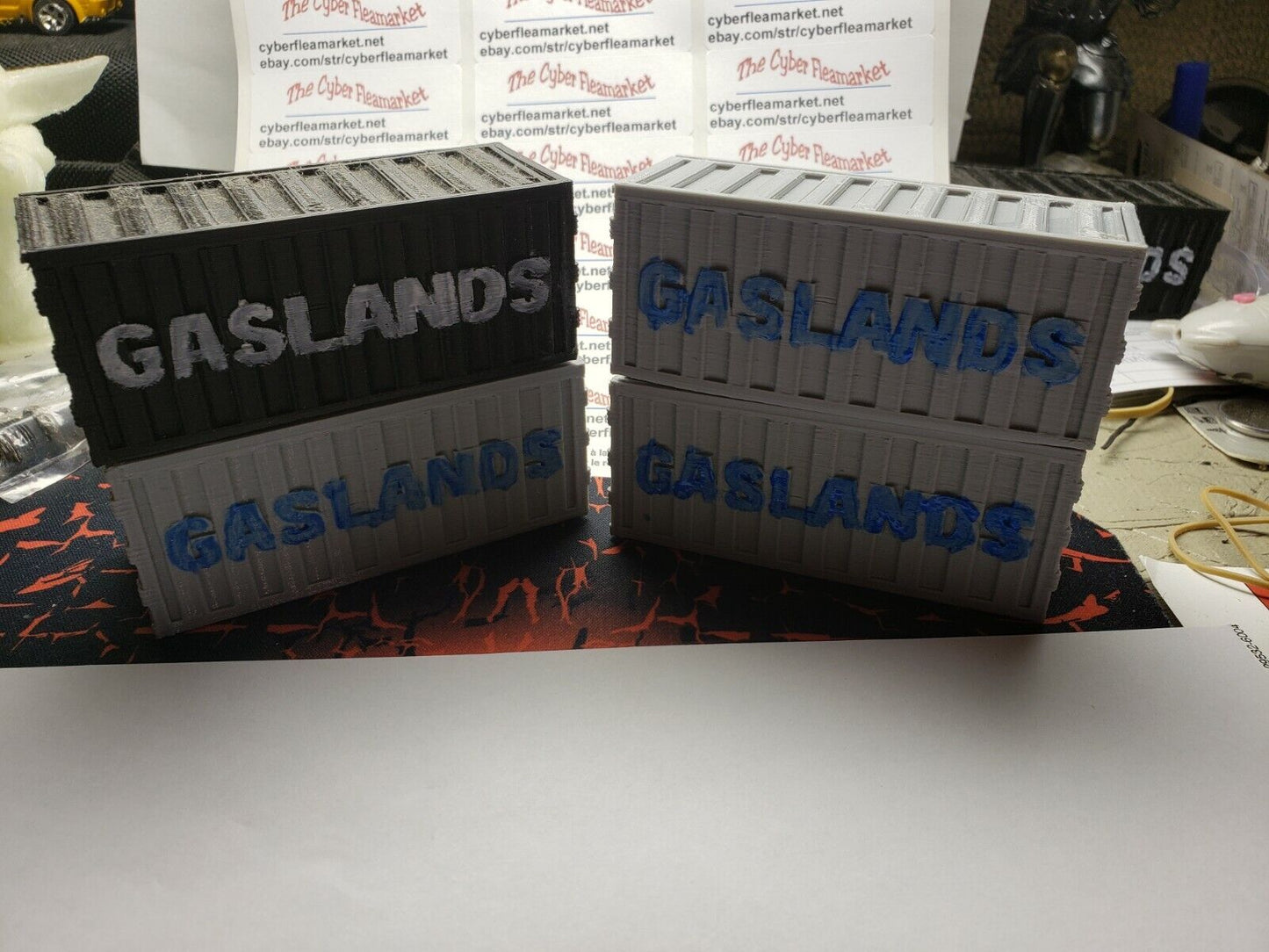 20 ft. HO scale GASLAND cargo container 3D printed SET OF 2 -BLACK
