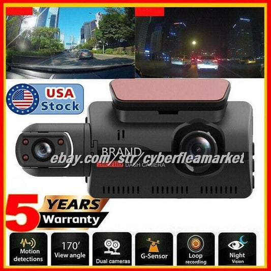 1080P Dual Lens Car DVR Dash Cam Video Recorder G-Sensor Front and Inside Camera