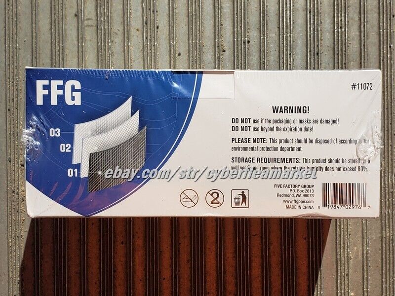 FFG Face Masks Disposable 3 Layer Non Medical Face Mask, One Size Fits All 50pk