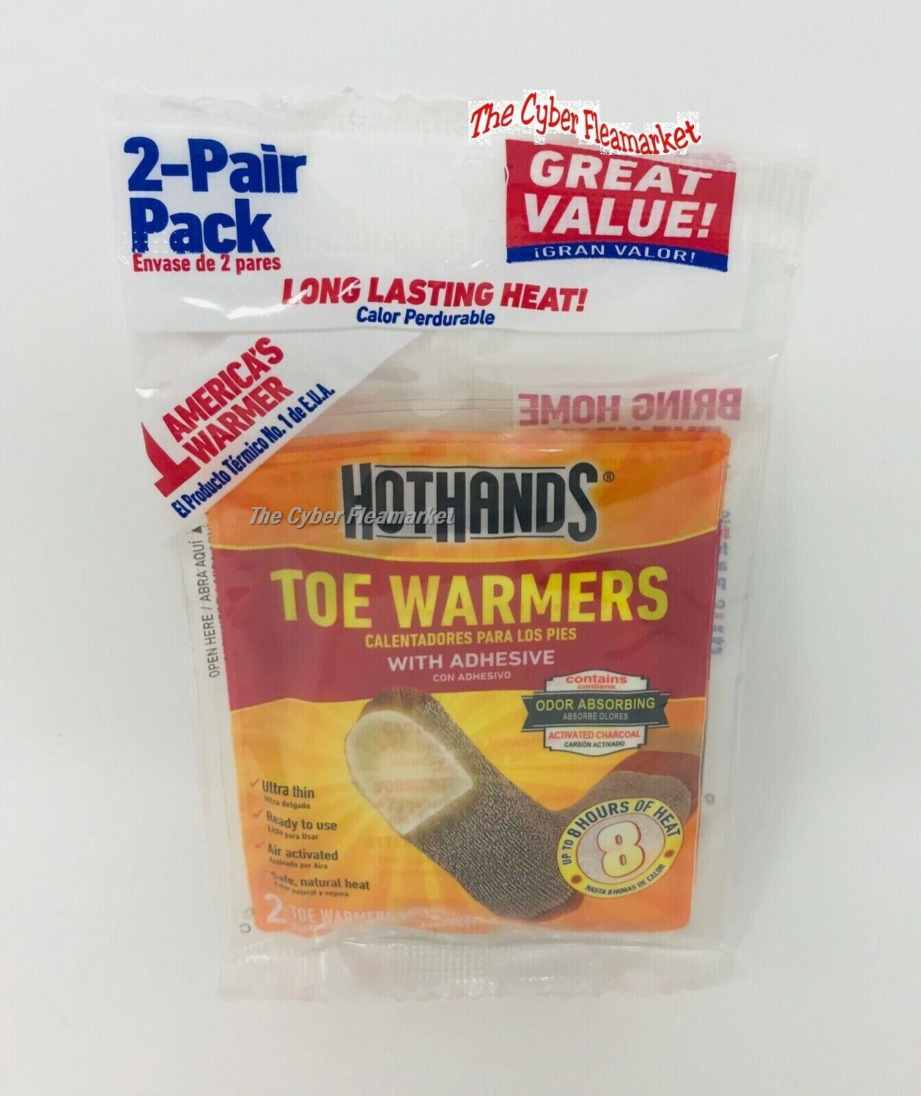 Lot of 5 Pks.-TOTAL-10 Pairs/20 Single-2 Pairs HotHands Toe Warmers Pack!Exp.'22