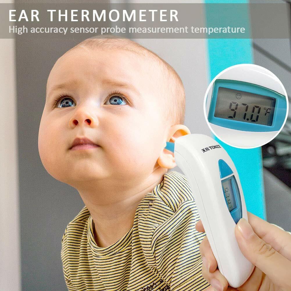 Ear & Forehed Digital Infared C&F Adjustable Thermometer - 1 sec measurement