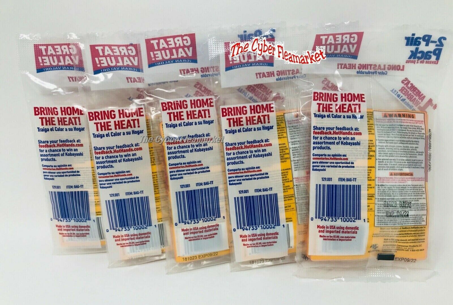 Lot of 5 Pks.-TOTAL-10 Pairs/20 Single-2 Pairs HotHands Toe Warmers Pack!Exp.'22