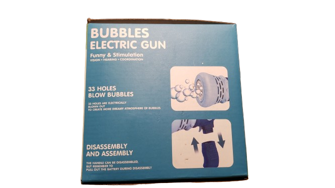 NEW Electric Bubble Gun - BLUE 33-Holes, Rechargeable NEW AS IS
