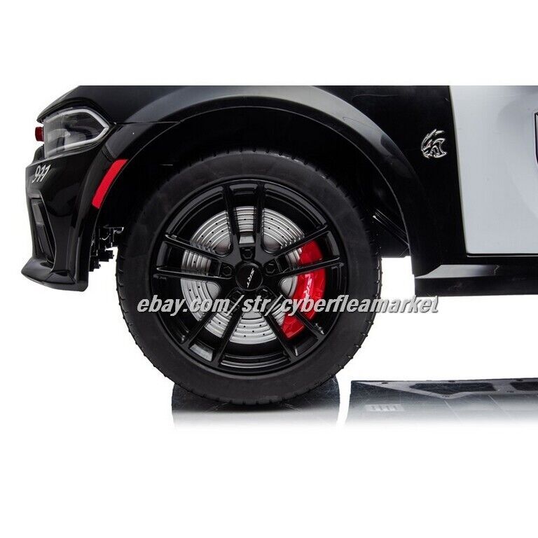 Licensed Dodge Challenger SRT Hellcat Police car 12v kid ride on with Remote New