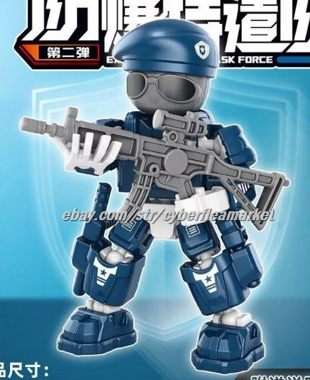 Flame Commando Factions - 4 inch posable Military action Mercs - QUAD SQUAD of 4