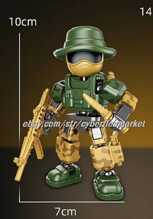 Flame Commando Factions - 4 inch posable Military action Mercs - QUAD SQUAD of 4