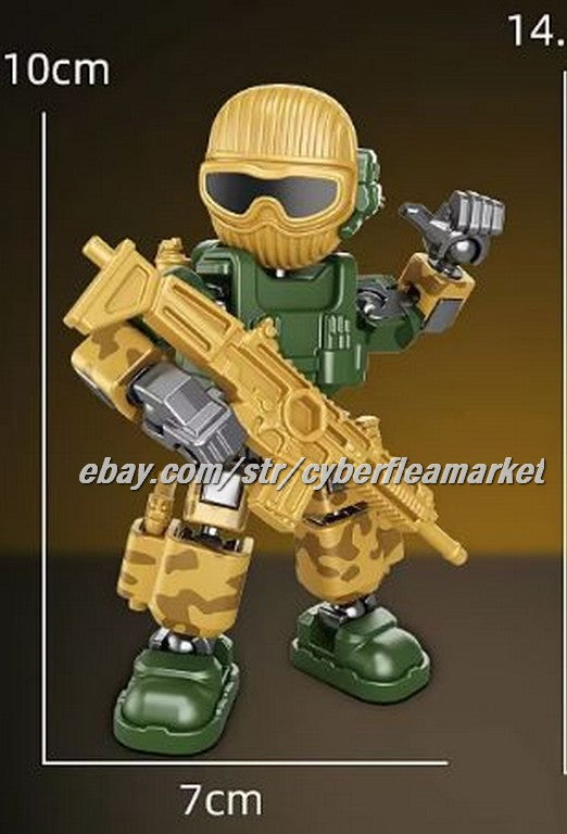 Flame Commando Factions - 4 inch posable Military action Mercs - QUAD SQUAD of 4