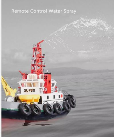 RC Henglong 3810 2.4G RTR Seaport Tug Boat With Lights & WORKING WATER HOSE