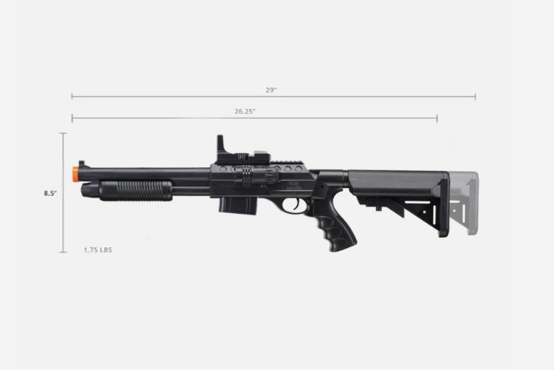 300 FPS PUMP ACTION SPRING AIRSOFT SHOTGUN GUN w/ SCOPE FLASHLIGHT UKARMS M0581C