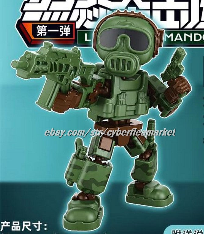 Flame Commando Factions - 4 inch posable Military action Mercs - QUAD SQUAD of 4