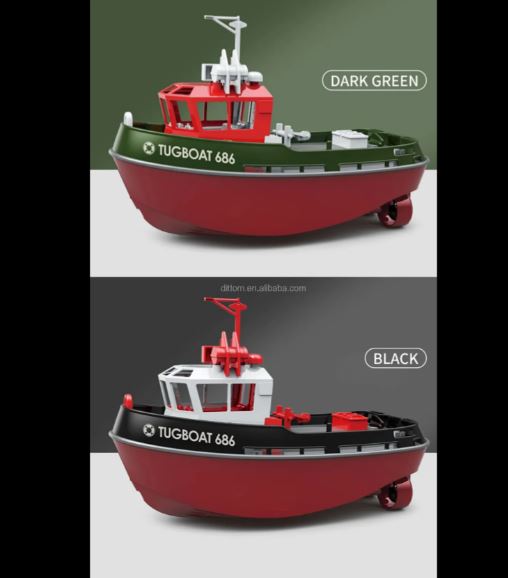 RC Tugboat 686 Model (1/72) - 2.4G, Wireless, Dual Motor, Remote Control,